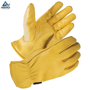 Lightweight Reusable Ergonomic Elastic Wrist For Industrial Comfort Durable Yellow Genuine Leather Safety Driver <b>Gloves</b> - Product Image 1