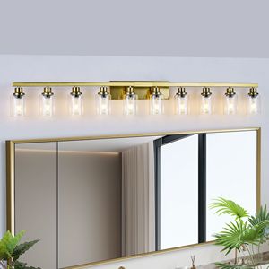 Modern 52-inch Gold Bathroom Vanity Lighting 10-<b>Light</b> Wall <b>Sconces</b> for Bedroom and Living Room - Product Image 4