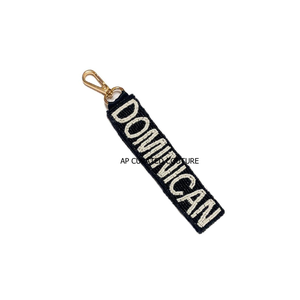 Llavero de Cuentas de Vidrio Negro Hecho a Mano Personalizado, Regalos Promocionales al por Mayor, Llaveros con Cuentas y Diseños Personalizados - Product Image 1