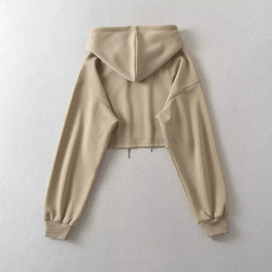 Women's Customizable Eco-Friendly Cropped Oversize Hoodie Hooded Pullover Sweatshirt Casual Winter Acid Wash Front Logo 100% - Product Image 4