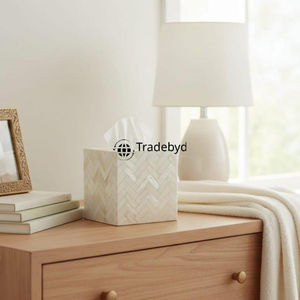 Boîte à mouchoirs de luxe écologique en os incrusté, support décoratif élégant fait main, décoration de table élégante pour la maison Tradebyd - Product Image 4