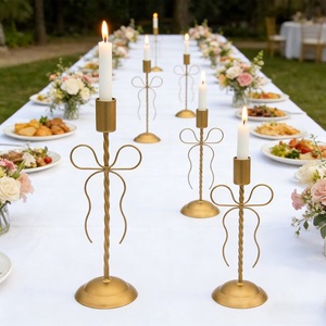 2 ensembles de chandeliers dorés avec nœuds, faits à la main, écologiques, pour mariages, décoration de la maison, anniversaires - Product Image 5