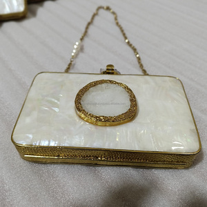 Bolso de mano de perlas de lujo, bolso de mano de noche, monedero de boda, fiesta de graduación, purpurina, diamantes de imitación ostentosos, marco de Metal, Bagby RF Crafts - Product Image 3