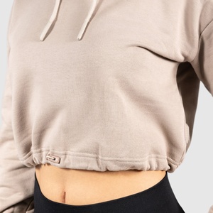 Haut à capuche oversize à manches régulières à épaules tombantes de couleur unie de haute qualité tendance personnalisé brodé pour femmes pour l'hiver - Product Image 3