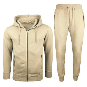 Pantalon de jogging unisexe en coton marron avec poche arrière zippée, fermeture à cordon, style décontracté pour l'automne, longueur cheville, design uni - Product Image 4