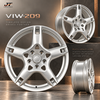 Jantes forgées monobloc à cinq branches avec fentes d'aération, 18-22 pouces, finition argentée, modèle VIW-209 pour BMW, Audi, Mercedes-Benz