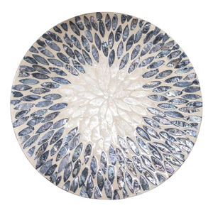 Boho Chic Mother of Pearl <b>Placemat</b> <b>Round</b> Shell Inlay Charger for Tropical Wedding Decor and Bohemian Dining - Product Image 1
