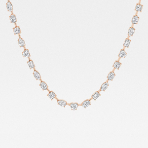 Collar de cadena tipo tenis con diamantes cultivados en laboratorio de 15 1/4 quilates de peso total, de formas variadas, brillante, joyería - Product Image 2