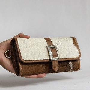 Cartera de mano de cuero vacuno estilo indio para mujer, tarjetero, monedero con botón a presión, funda de teléfono de alta calidad con correa para la muñeca - Product Image 5