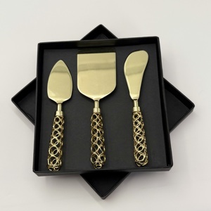 Luxury Gold Stainless Steel <b>Cheese</b> Knife Server Set For Home Kitchen & Hotel Tableware Handcrafted <b>Cheese</b> Slicer - Product Image 1