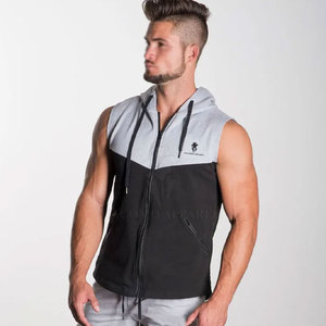 Modern Activewear Sports Men <b>Sleeveless</b> <b>Hoodie</b> Cotton Blended Fabric With Lightweight Design For Daily Activities - Product Image 5