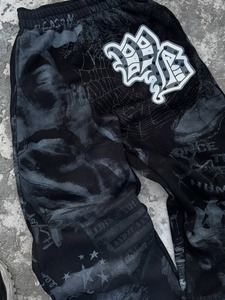 <b>Men</b> Vintage Graphic Print Tracksuit Trousers Elastic Waist Knitted Cotton Jogger <b>Pants</b> Custom Logo - Product Image 6