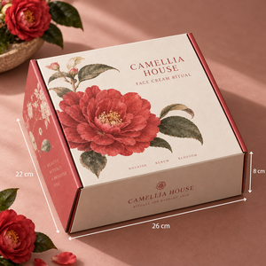 Boîte d'emballage en carton ondulé imprimée personnalisée CAMELLIA pour crème visage - Product Image 5