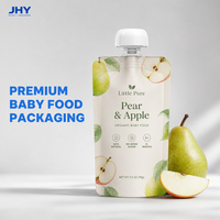 Op maat bedrukte babyvoeding spuitzakjes, BPA-vrij, food grade, voor fruitpuree, staande zak met anti-verstikkingsdop