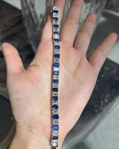 Nouveau bracelet en argent 925 pour femmes, bijoux de mode, saphir incrusté sur une seule rangée, vente directe d'usine - Product Image 3