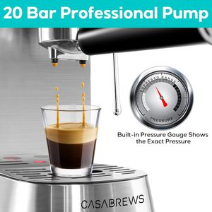 Cafetera Espresso de 20 Bares, Cafetera Espresso Profesional con Vaporizador de Leche, Cafetera Espresso Compacta con Capacidad de 34 oz - Product Image 2
