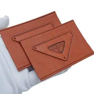 Just Smile Embossed Leather Patch Rectangle Shape Sew-On <b>Badge</b> Customized Simple Style for Promotion - Product Image 1