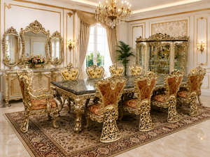 Deluxe Dual Carving <b>Dining</b> <b>Table</b> and Chairs Set Hand-Carved Solid Teak <b>Wood</b> 10 Seater <b>Dining</b> <b>Table</b> Set Manufacturer & Exporter - Product Image 1