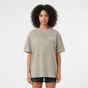 T-shirt en coton léger surdimensionné, style streetwear, broderie logo OEM, vintage, 100% coton, lavage à l'acide, pour femmes - Product Image 4