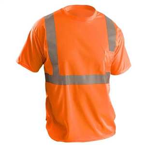 Camiseta de Seguridad de Alta Visibilidad, Hecha de Tela de Algodón, Poliéster y Seda, Tiras Reflectantes de Alta Calidad, ANSI Clase 1, Impermeable, Personalizada - Product Image 5
