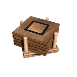 Premium Handcrafted Wood <b>Coasters</b> Set Of 6 Eco-Friendly Round Wooden <b>Drink</b> <b>Coasters</b> With Natural Grain For Home Hotel Decoration - Product Image 2