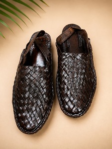 Zapatos Planos Clásicos de Cuero Genuino Marrón, Estilo Slip-On, con Aumento de Altura, Casuales para Caminar, para Hombre, con Suela de Goma/Cuero Genuino - Product Image 1