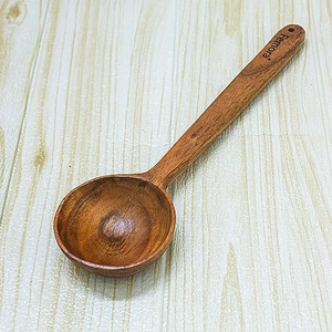 FAIZA CRAFT 2-Piece Solid Acacia Wood Spatula Spoons Set Stocked Smooth Comfortable Handles Dishwasher Microwave Safe <b>Kitchen</b> - Product Image 5
