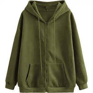 Sweat à capuche zippé noir pour homme, coupe classique, couleur unie, style décontracté, 100 % coton, tendance 2026 - Product Image 1