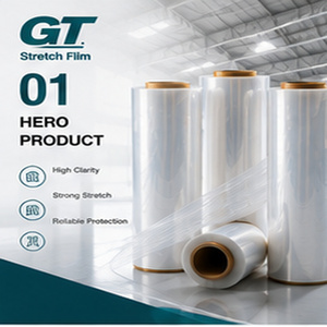 18 Mic LLDPE Soft Casting Transparent Moisture Proof Stretch Film for Pallet Wrapping Packaging <b>Shrink</b> Film Roll No reviews y - Product Image 6