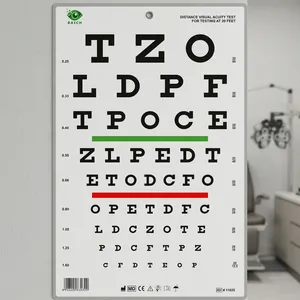 Tabla Optométrica Snellen BASCH con Barras Rojas/Verdes de 20 pies, Tabla de Prueba de Visión Manual para Uso Hospitalario y Doméstico, Examen de Agudeza Visual - Product Image 1