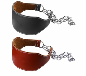 synthetic leather new Weight Lifting Dipping <b>Belt</b> Dip <b>Chain</b> Pull Ups - Product Image 2