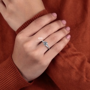 Anillo de Compromiso con Diamante Cultivado en Laboratorio, Oro de 14K, Solitario con Acento, 1.60 Ct, Estilo Vintage, Joyería Nupcial, Regalos de Aniversario - Product Image 6