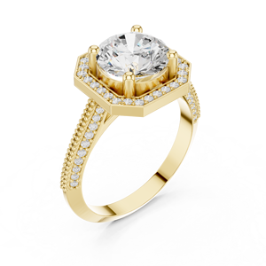 แหวนเพชร Zari 10K แหวนดีไซน์วัดอินเดียใต้ชุบทอง - Product Image 5