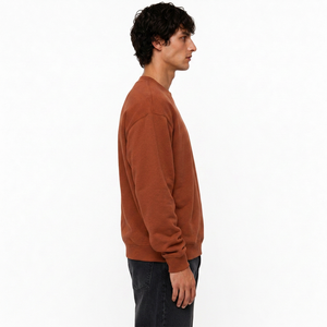 Sweat-shirt personnalisé pour homme en molleton de coton à col rond avec effet délavé, appliqué personnalisé et marquage tendance - Product Image 4