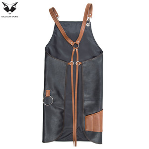 Professional Two-Tone <b>Leather</b> <b>Apron</b> Multi-Pocket Clubwear Uniform Party Wear Bib <b>Apron</b> Durable Faux <b>Leather</b> Costumes - Product Image 3