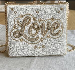 Bolso de Mano de Lujo para Mujer, Bordado con Detalles en Azul, Personalizado al por Mayor, con Cadena Dorada - Product Image 1