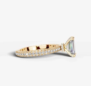 Anillo de Compromiso de Moissanita con Corte Esmeralda, Plata de Ley 925, Clásico, Solitario, para Boda, Aniversario, Joyería Elegante - Product Image 3