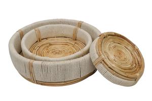 2026 New Model Round jute Woven <b>Basket</b> with Lid Rattan Rope Storage Bin Natural Cotton Rope Organizer for Home Kitchen - Product Image 4