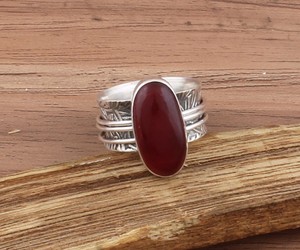 Bague de mariage en argent sterling pour femme avec turquoise, pierre solide sculptée à la main, bijoux en pierres précieuses, prix d'usine, approvisionnement en gros - Product Image 3