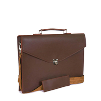 Maletín Bandolera de Cuero Genuino, Resistente y Portátil, para Laptop, con Logotipo Personalizado, para Oficina, de Gran Capacidad (18 Pulgadas)