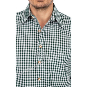 Chemise traditionnelle OEM, style bavarois allemand, en coton à carreaux, look vintage, chemise Lederhosen. - Product Image 4