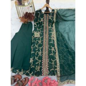 Conjunto Elegante para Mujer para Fiestas, Vestido Elegante con Dupatta y Pantalones Plazzo para un Look Estilizado - Product Image 1