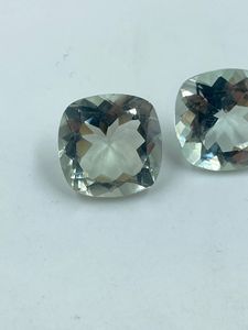 Natural High Quality Green Amethyst Gemstone Loose Stone 18.30Carat 14MM Green <b>Colour</b> Jewelry Making 2Pcs - Product Image 2
