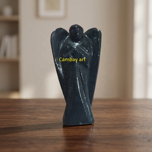 Statue d'ange gardien en aventurine bleue en gros, figurine d'ange de l'amour en cristal naturel faite à la main, cadeau spirituel de méditation Reiki - Product Image 3