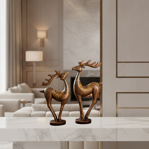 Unique Export Ready High Quality Modern Iron <b>Deer</b> Set 2 Artistic Hand <b>Painted</b> Metal Sculpture Environment-Friendly Decor - Product Image 3