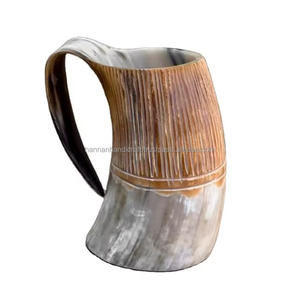 Tasses en corne de buffle de style animalier de qualité supérieure, étanches, faites à la main, certifiées CIQ, Inde, type Viking, avec logo gravé personnalisé - Product Image 4