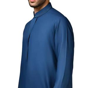 Nouvelle Jubbah Marocaine Élégante à Manches Courtes Brodé pour Hommes, Thobe Arabe, Kaftan, Robe en Polyester, Abaya d'Été pour Adultes - Product Image 4
