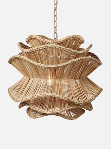 Lámpara Colgante de Techo Estilo Retro Chic, Pantalla de Ratán Natural Tejida, Lámpara de Araña Colgante para Cocina, Estilo Rústico - Product Image 2