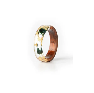 Stylish Wood & Resin Napkin Ring Holder Custom <b>Personalised</b> Shape White Epoxy & Wood Napkin Ring - Product Image 5