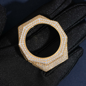 Kit de Modificación de Reloj Starspire Jewels Hip Hop Iced Bezel Moissanite 5600, Caja Cuadrada Personalizada, Chapado en Oro, Lujo y Brillo - Product Image 1